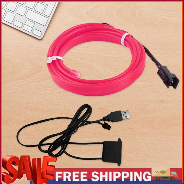 10 Feet Cold Light USB Interface 5V for Car Interior Modification (Pink)