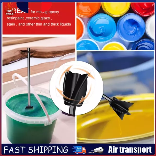 Epoxy Resin Paint Mixer - Reusable Epoxy Mixer Paddles for Drill (Black) FR