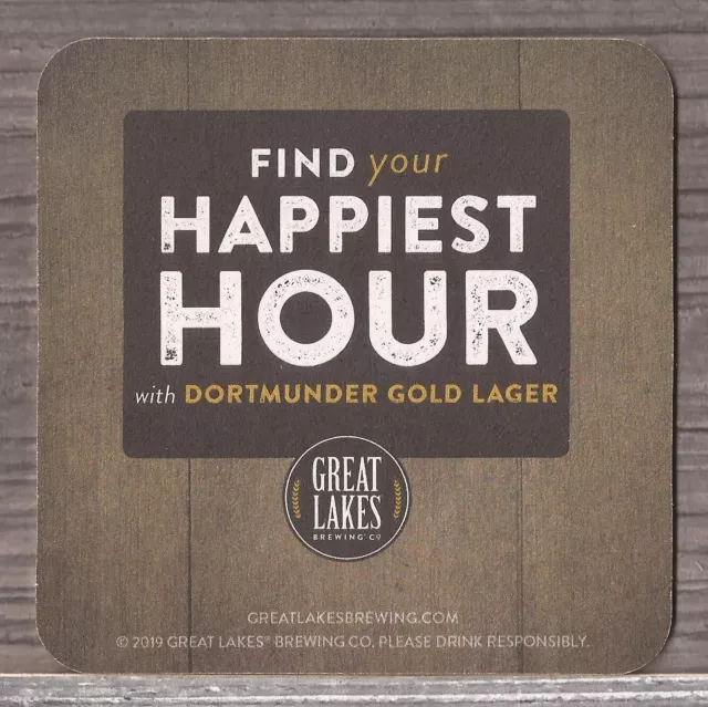 Great Lakes Brewing Co Happiest Hour Beer Coaster-Cleveland Ohio-S434