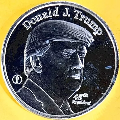 Donald J Trump 45th President The White House 1 Troy Oz 999 Fine Silver Round BU