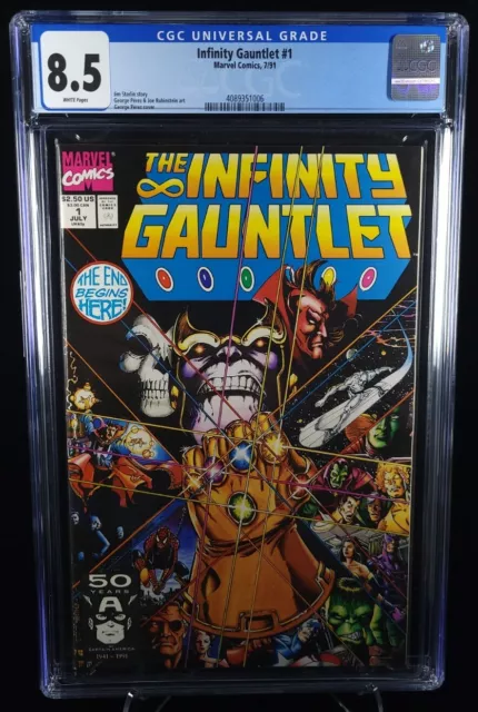 Infinity Gauntlet #1 (CGC 8.5) Thanos Avengers Starlin Pérez 1991 Marvel