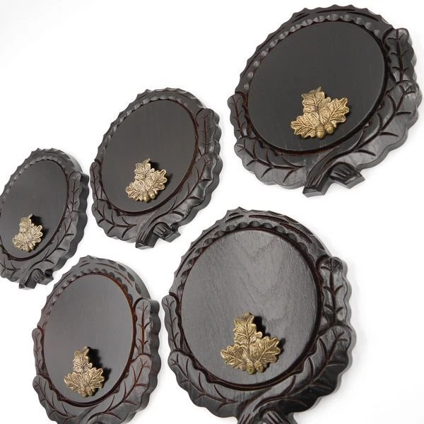 5 Pieza Keilerschilder Tallado Oscuro Af 16 CM Con 5 X Hoja de Roble Portada 2