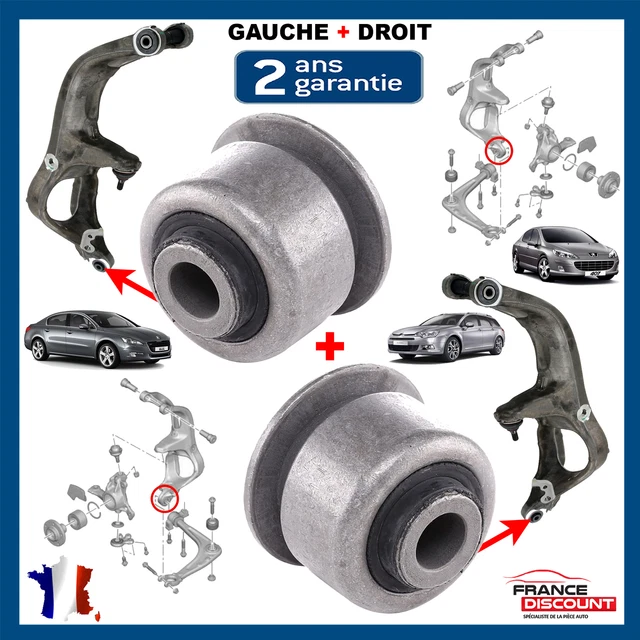 Kit De 2 Silentblocs / Supports De Pivot De Fusée Pour PEUGEOT 407 - Réf. SLB02 - Neufs