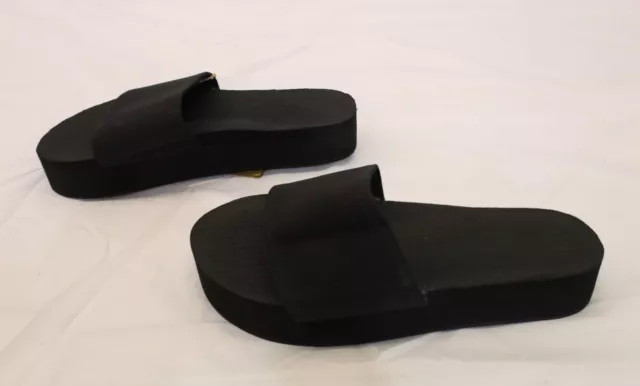 Indosole Women's Vegan Platform Slide Sandals CB7 Black Size US:6/7 EUR:37/38