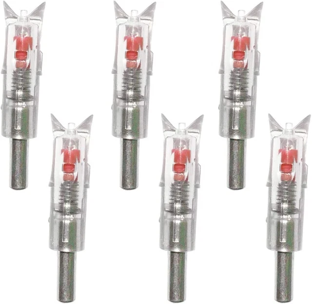 6PCS Lighted Nocks for Crossbow with .300''/7.62Mm inside Diameter,Half Moon Sty
