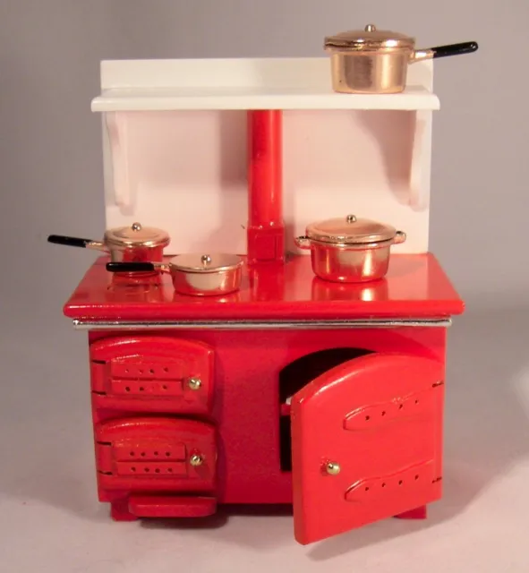 Dolls house Miniature range Cooker/Stove with copper pan  1:12 Streets Ahead