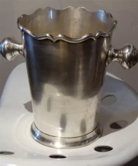 Rare Lovely Impressive Antique English Silver Large Handled Ice Bucket!!!