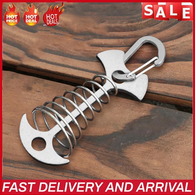 Camping Fishbone Bodennagel Tragbarer Federhaken Windseilschnalle (Silber)