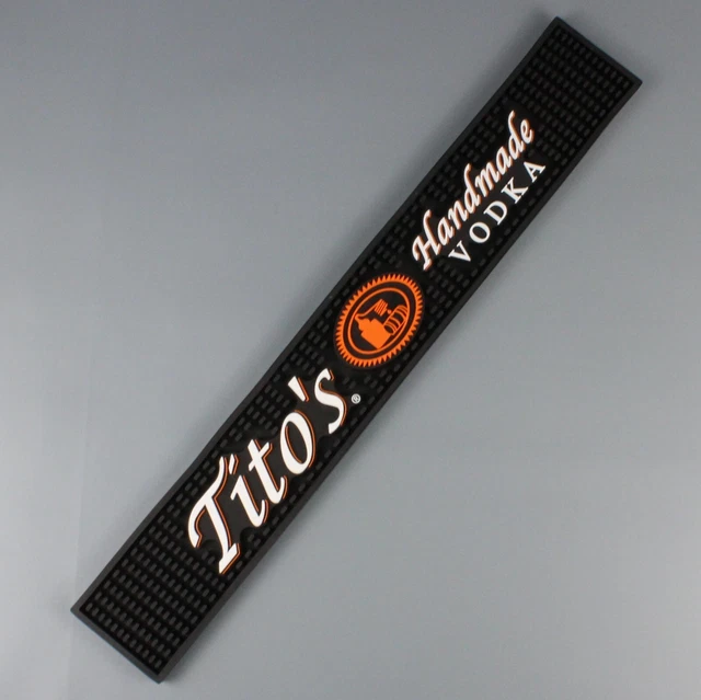 TITOS HANDMADE VODKA Rubber Bar Rail Pour spill Mat Barware Man Cave