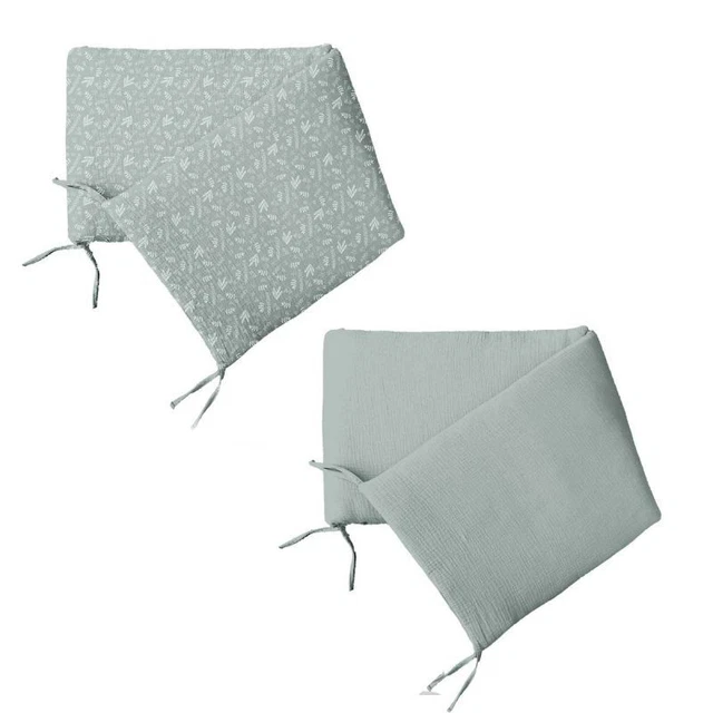 Paris Prix - Tour De Lit Bébé "coton" 40x180cm Vert Céladon