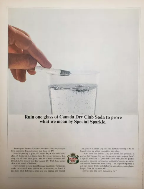 Vintage Canada Dry Print Ad 1964 Ephemera Wall Art Decor Ruin a Glass