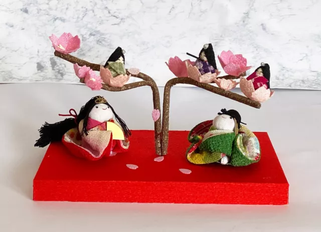 Kyoto Hina Doll Ningyo Girls Festival Chirimen Crape Sakura Cherry Party japan