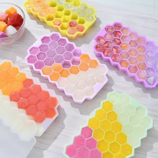 Creative Honeycomb Ice Cube Tray Reusable Silicone Ice Mold With Removable Li Sp