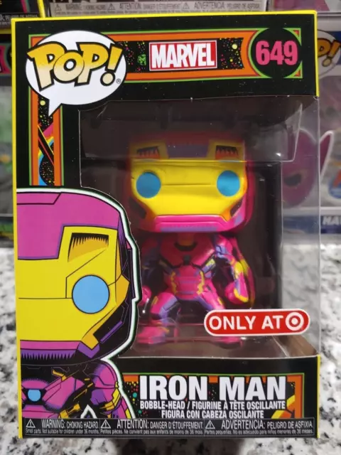Funko Pop Marvel Black Light Iron Man Target Exclusive #649