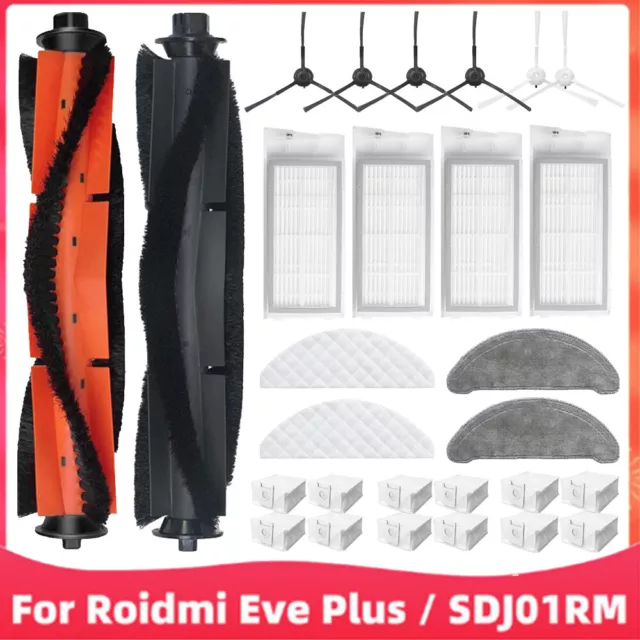 For Roidmi Eve Plus Robot Vacuum Main Side Brush HEPA Filter Mop Cloth Dust Bag