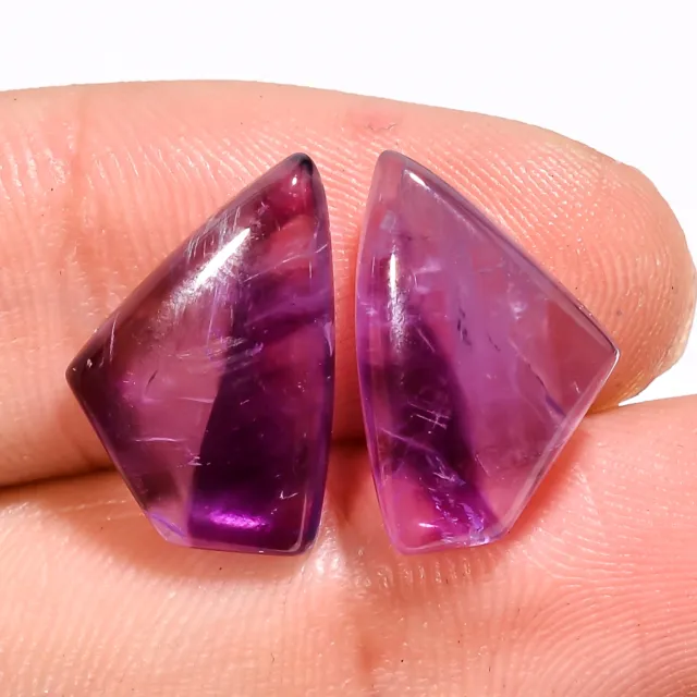Star Amethyst 11.00Cts. Matched Pair 100% Natural Fancy Cab Gemstone 16X11X5 MM