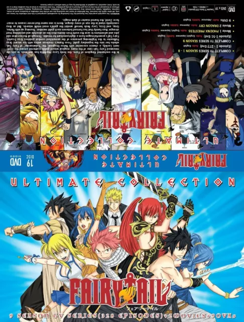 ANIME FAIRY TAIL COMPLETE TV SERIES VOL.1-328 END + 2 MOVIE DVD ENGLISH  DUBBED