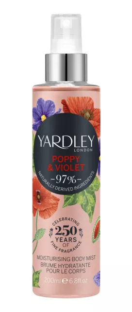 Bodyspray Mohnblüte & Veilchen von YARDLEY 200 ml Körperspray Erfrischungsspray