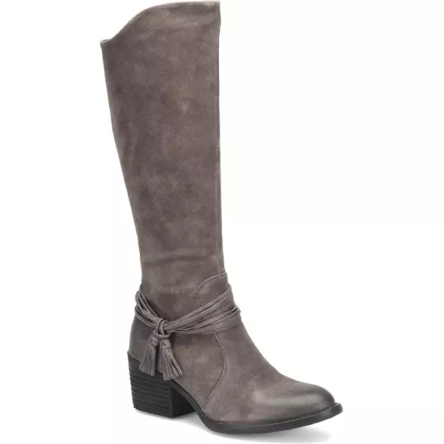 Born Womens Quinn Tassel Leather Almond Toe Mid-Calf Boots Shoes BHFO 7887
