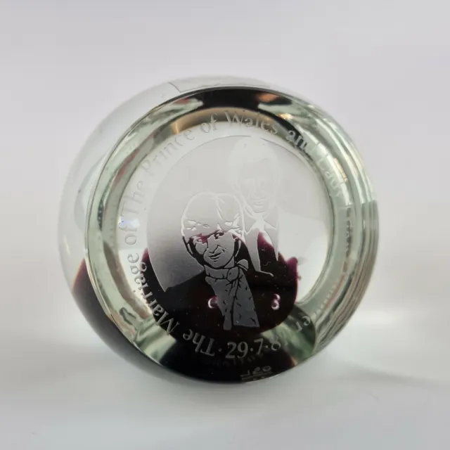 Caithness Scotland Limited Edition Glass Paperweight Marriage Charles And Diana