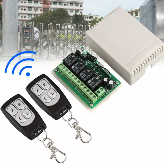 12V 4CH Channel 443MHz Wireless RF Remote Control Relay Switch With 2 Receiver