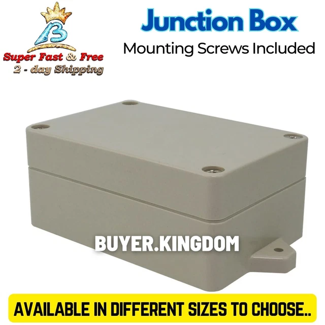 JUNCTION BOX WITH Mounting Screws Electrical Enclosure Weatherproof