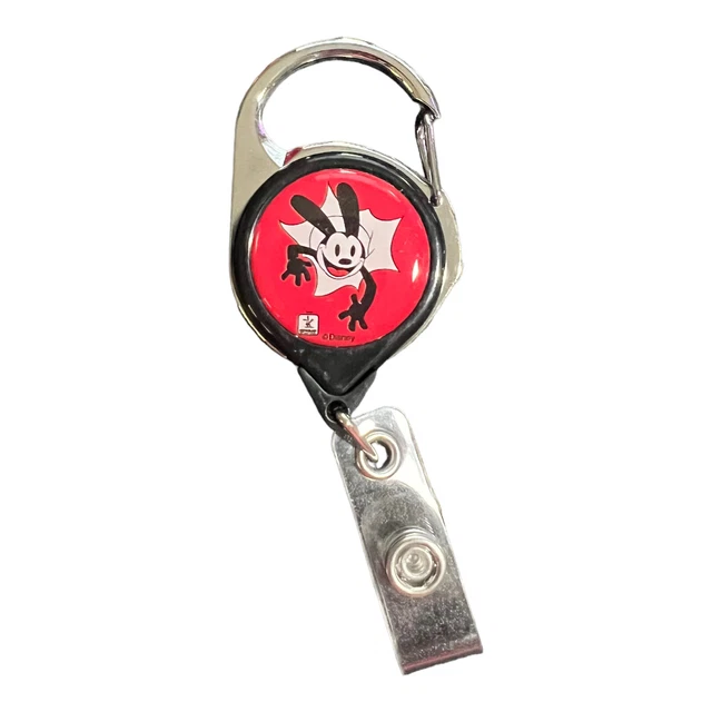 DISNEY CAST MEMBER Retractable Reel Pull Badge Holder Oswald the Lucky