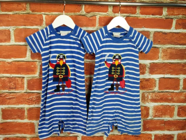 Baby Boy Bundle Age 6-9 Months Jojo Maman Bebe Romper Suit Twin Set Pirate 74Cm