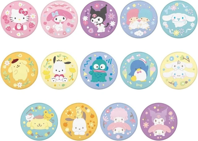 Sanrio Characters Embroidered Can Badge Biscuit 12 Pieces Candy Toy