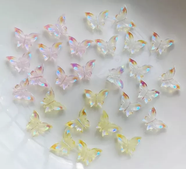 15 piedras preciosas / piedras brillantes 7 x 9 mm cristal mariposas transparentes