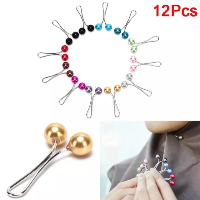 Pack Of 12 Hijab Grips Pins Sliders Chiffon Silk Snag Free Pin Brooch