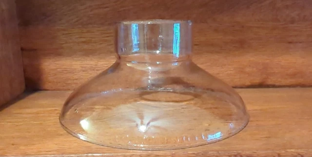 Antique Clear Glass Illuminator Shade Base Kerosene Oil Lamp 1876 1882 7.25 dia