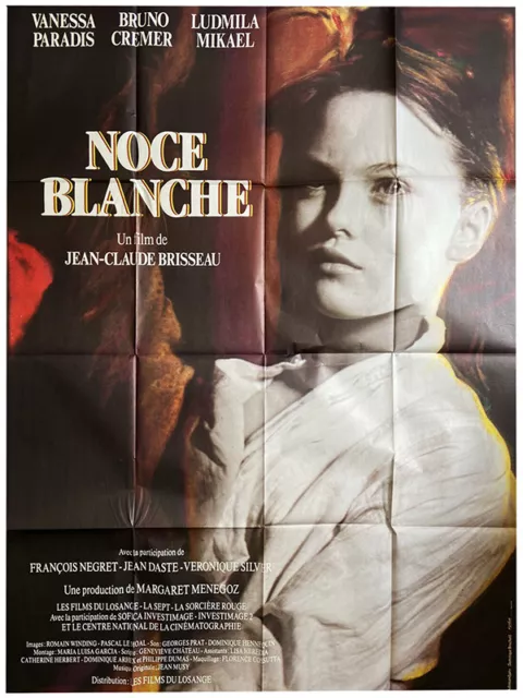 Affiche Pliée 120x160cm NOCE BLANCHE (1989) Vanessa Paradis, Bruno Cremer NEUVE