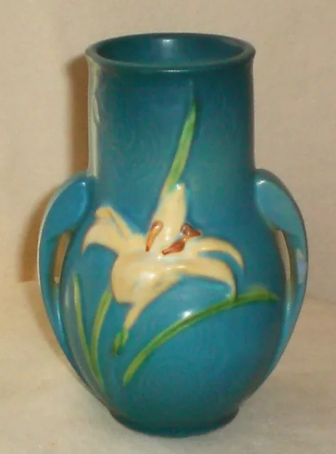 ROSEVILLE ART POTTERY Zephyr Lily Pattern Vase $65.00 - PicClick