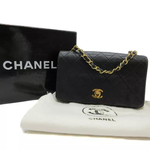 CHANEL CC Mini Matelasse Full Flap Chain Shoulder Bag Leather Red GHW  620LC356