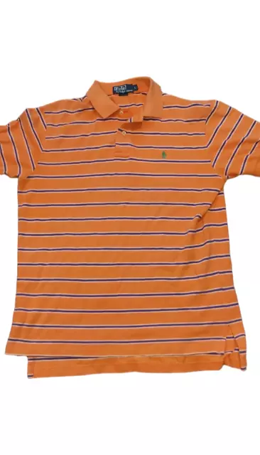 ralph lauren Polo Shirt Size large orange striped short sleeve t top