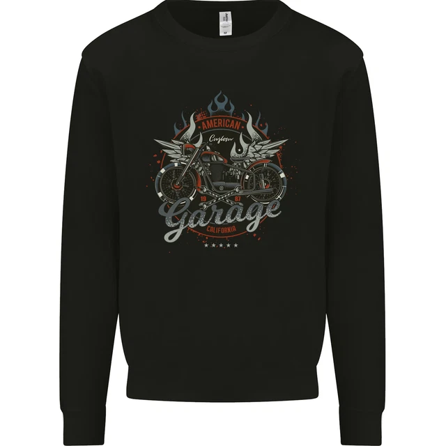 American Custom Garage Biker Motorcycle Kids Sweatshirt Jumper
