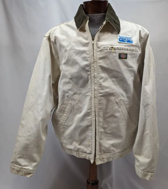 Vintage Dickies Painters Workwear Jacket XL Blanket Lined Detroit White