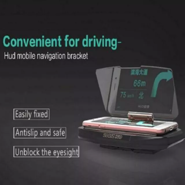 Universal HUD GPS Navigation Heads Up Display ANTI SLIP Car Mobile Phone Holder