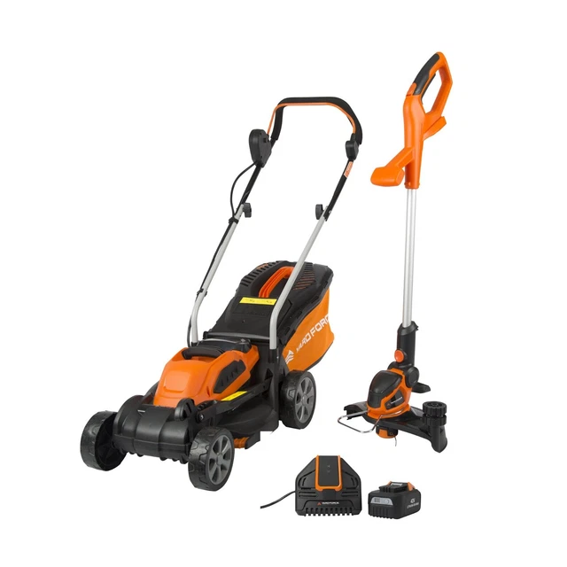 YARD FORCE 40V 32cm Cordless Lawnmower & Trimmer LithiumIon Battery
