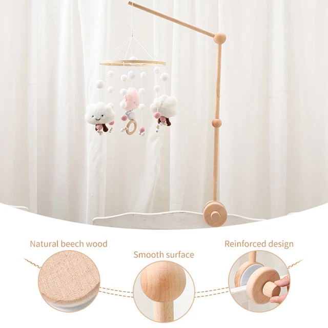 Baby Crib Mobile Arm Wooden Crib Mobile Holder Non-Slip Crib Mobile Bed tyXPk