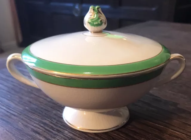 Vintage Solian Ware Queen’s Green Small Lidded Serving Dish By Soho Pottery