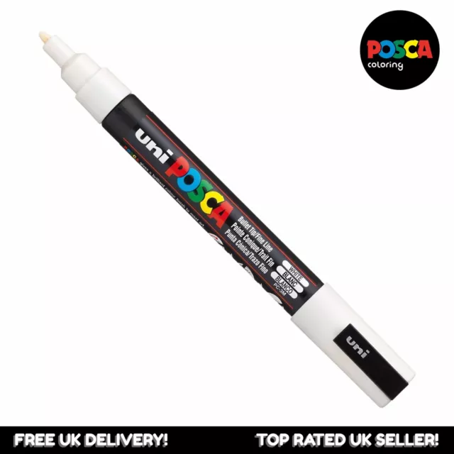 Posca PC-3M Farbmarker Kunststift - Professionelles 12er-Stift-Set - extra schwarz + weiß 2