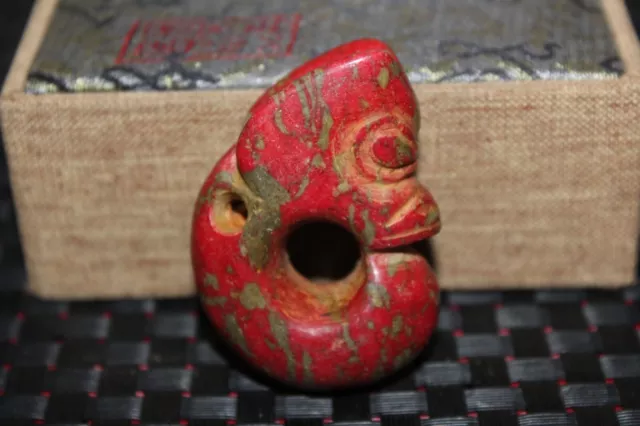 Chinese jadeware Hongshan culture turquoise carved amulet