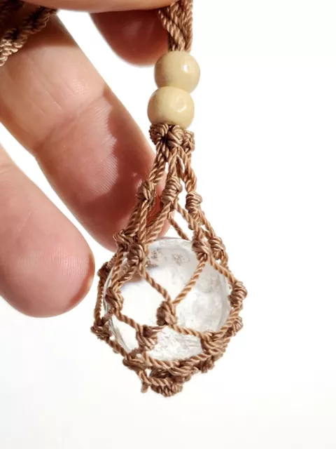 Boule de Quartz Collier Pendentif Sphatik Gemme Cristal Pierre de Guérison...