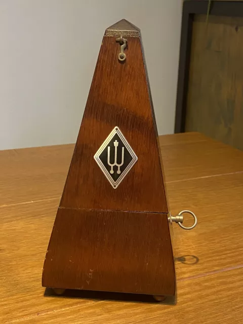 Vintage Wittner Metronome  Pyramid Shape Wooden Case  Mahogany? Working Order