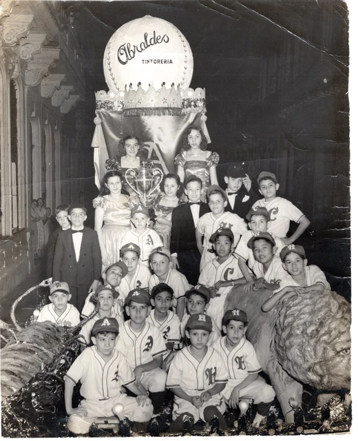1950s Orig Cuban Photo HABANA CARNIVALS' YOUNG Baseball Players ABRALDES FLOAT