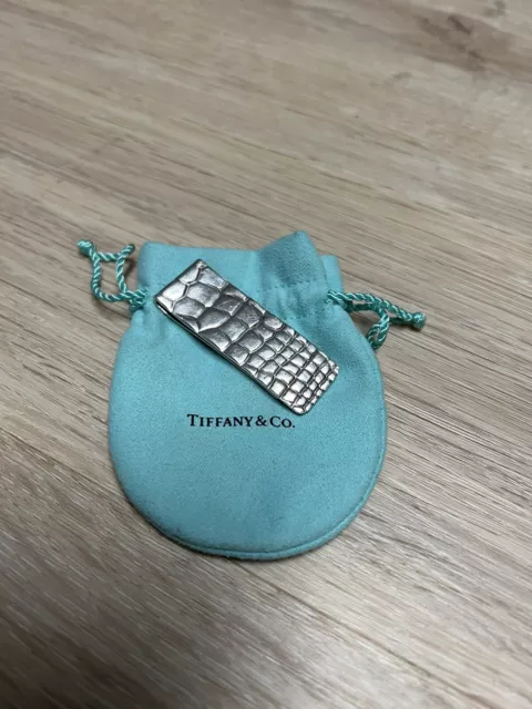 Tiffany & Co Makers Alligator Silver Scales Design Money Clip S33-2