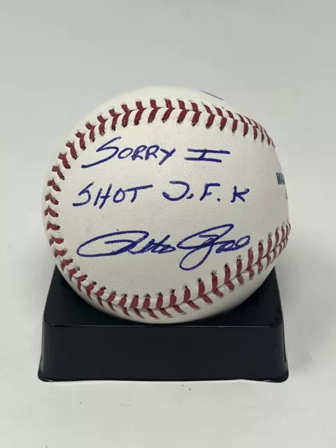 Pete Rose Cincinnati Reds Signed ROML Baseball Sorry I Shot JFK JSA š Pete Rose Cincinnati Reds Signed ROML Baseball Sorry I Shot JFK JSA š