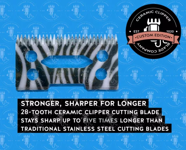 WAHL Ceramic Clipper Blade For WAHL Magic Clip Senior Super Taper ZEBRA DESIGN